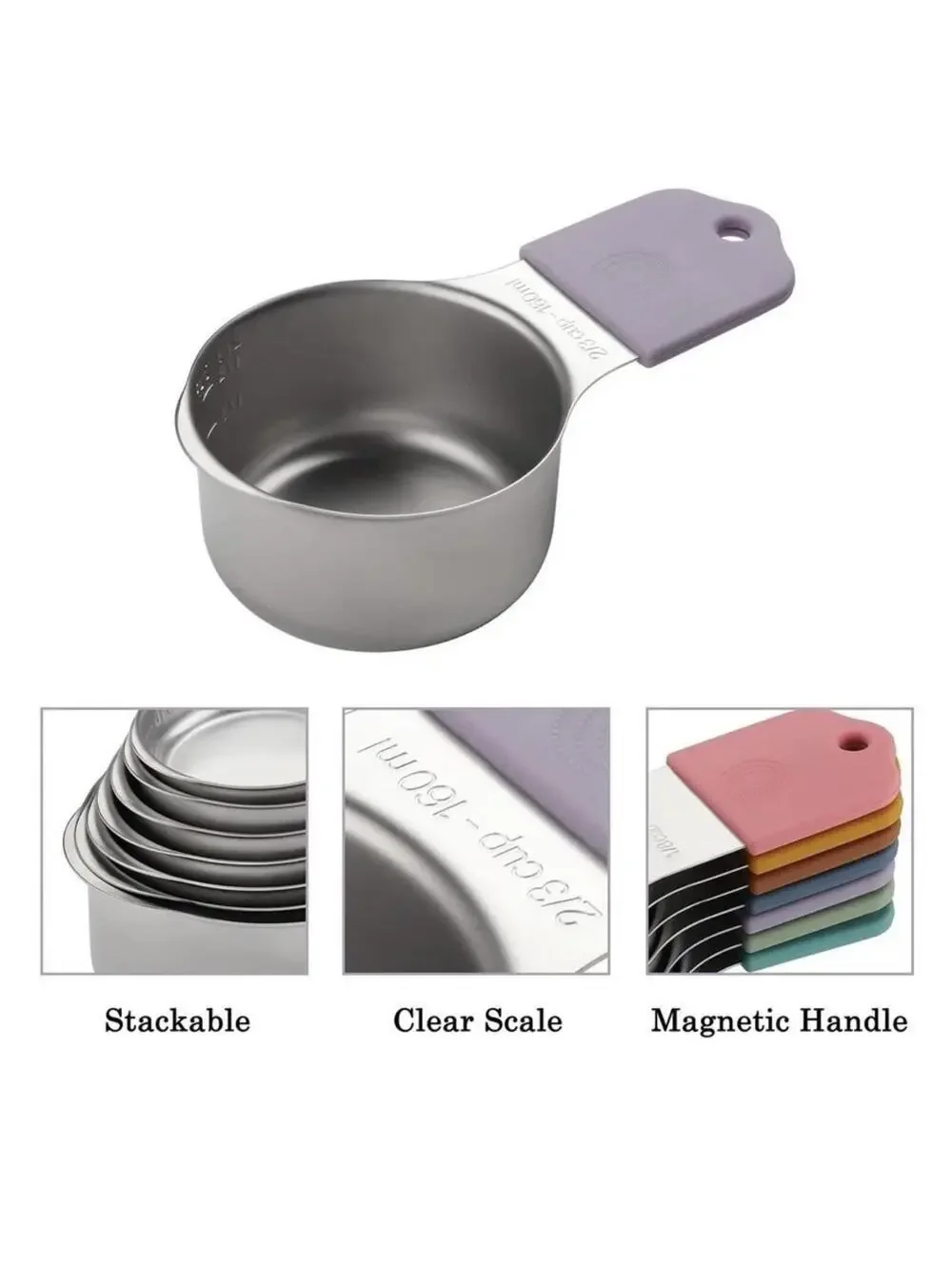 Magnetic Measuring Cups &‎ Spoons Set 14, Heavy Duty Stainless Steel Measuring🌈